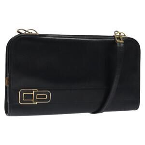 DIOR Shoulder Bag Leather Black Gold